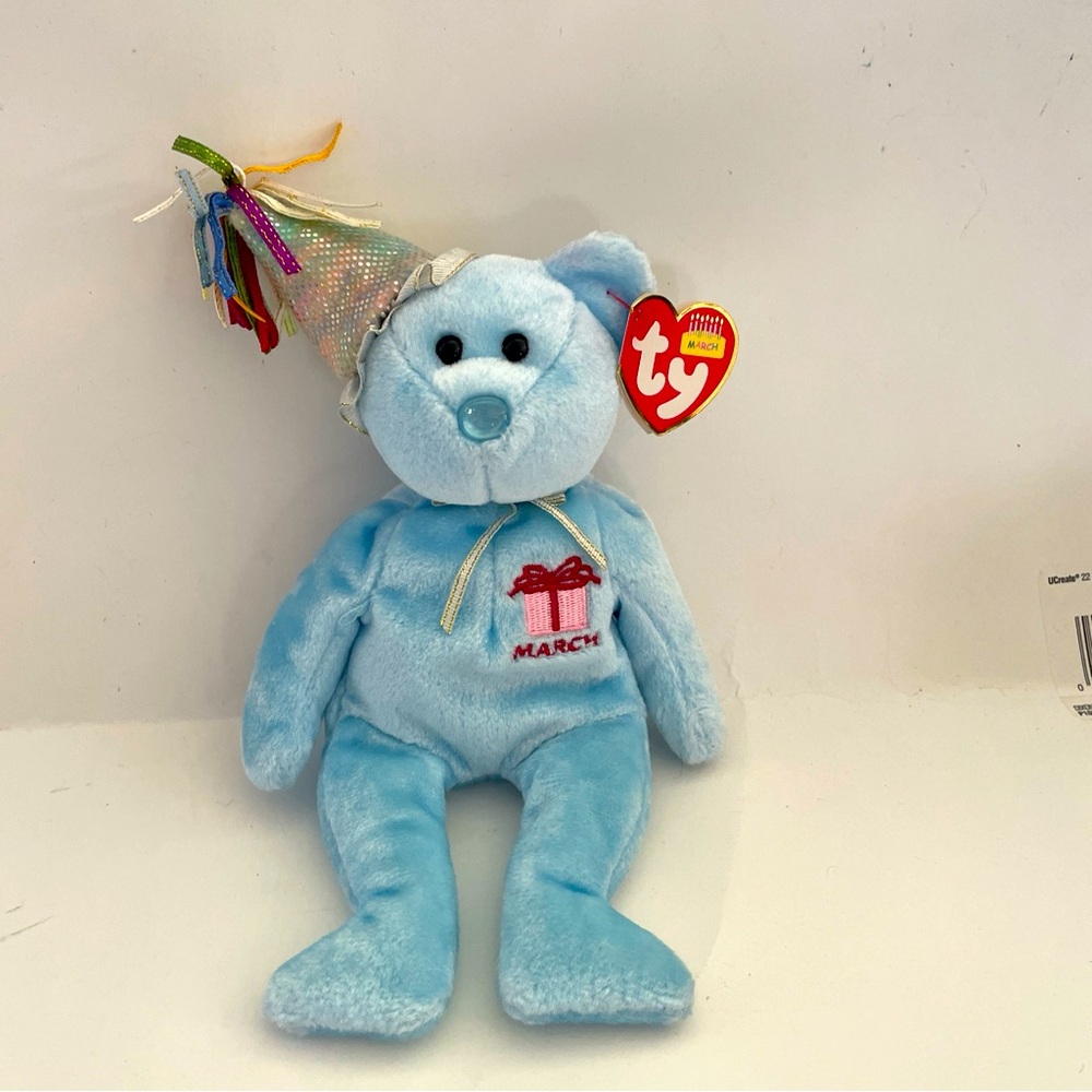 Ty Beanie Babies Birthday Bear March NWT